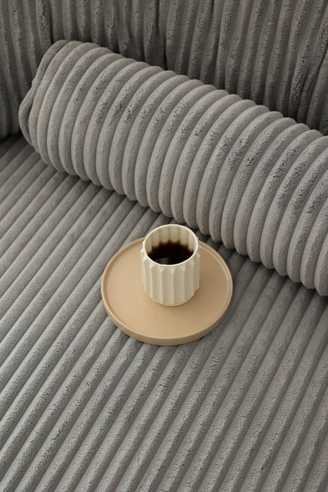 Atelier Del Sofa Juego de Sofá de 1 Plaza y Pouffe Antracita